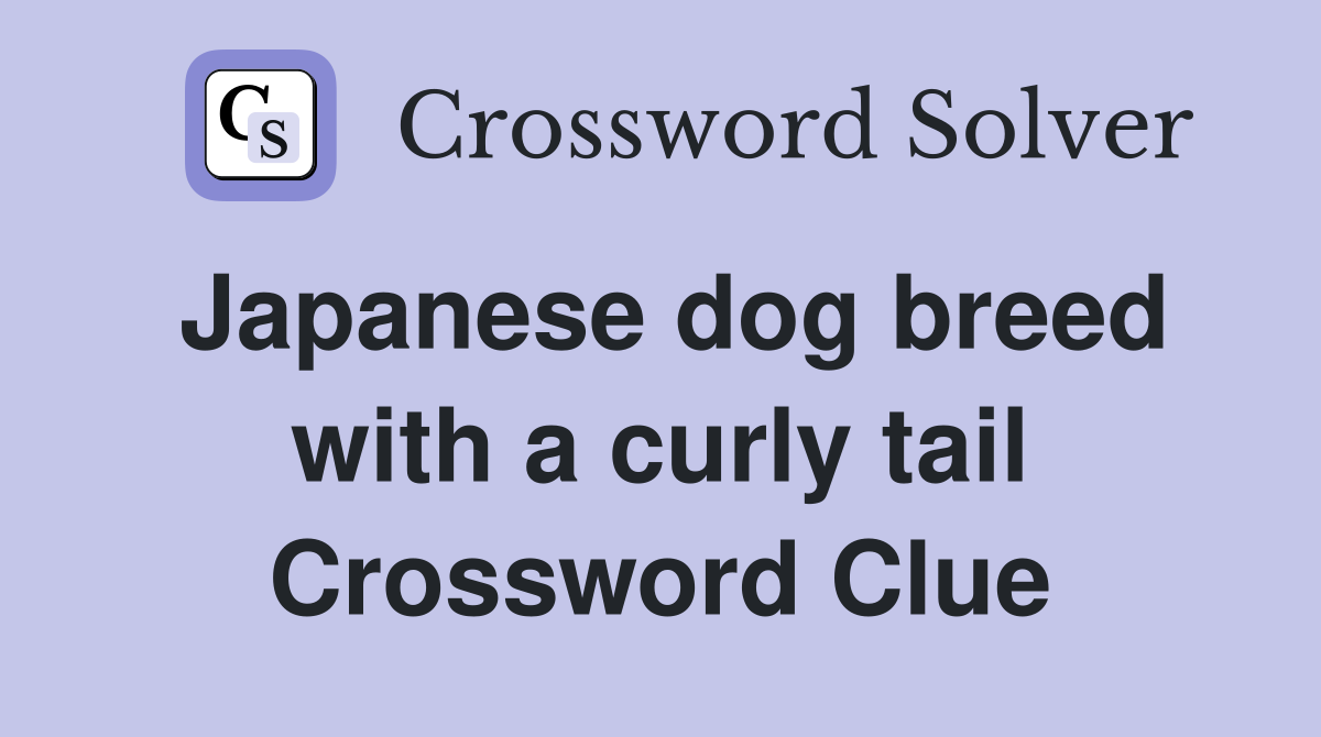 Japanese dog breed with a curly tail Crossword Clue Answers